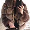Europe and The United States Hot Sale Fur Coat with Hood Splicing Coat Imitation Fox Fur Fur Faux Fur