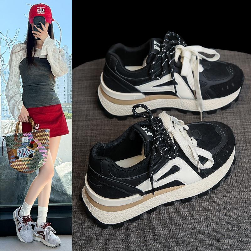 Red platform women's heightening shoes summer and autumn new casual sports little white shoes