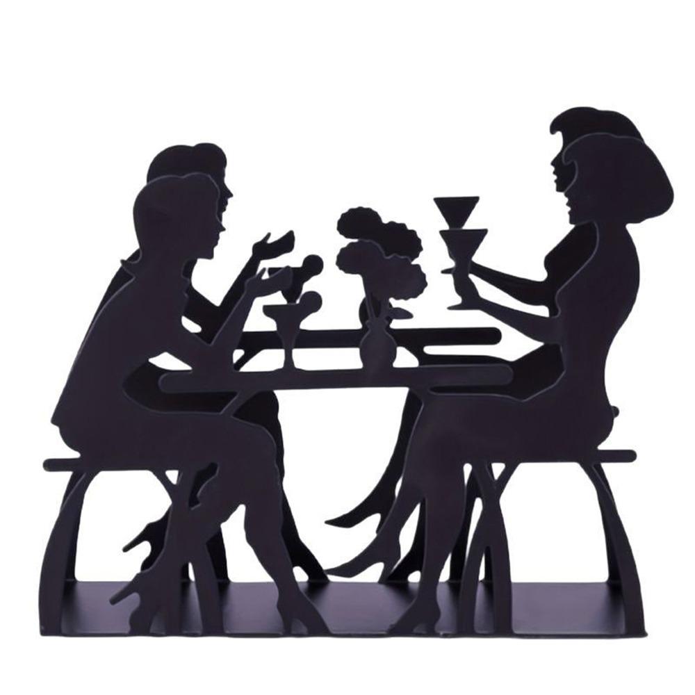 Schwarzer Papierhandtuchhalter Metall Modernes Taschentuch-Aufbewahrungselement Hohl Design Eisenkunst Schreibtischdekoration Zubehör