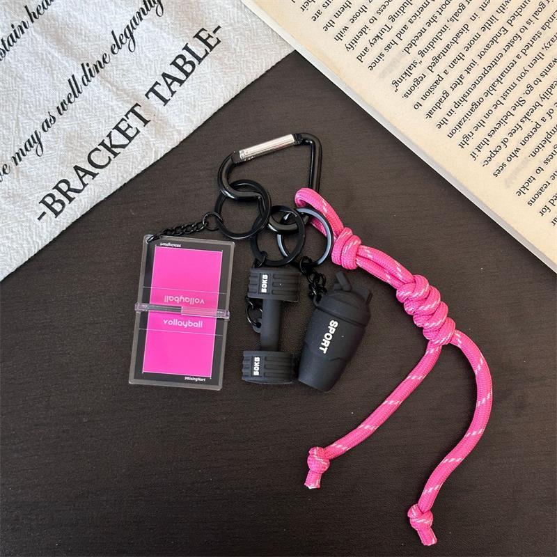 Itness Theme Rubber Keychain Pendant Portable Gym Style Bag Charm Durable Key Ring for Sports Lovers Men Women Daily Accessory