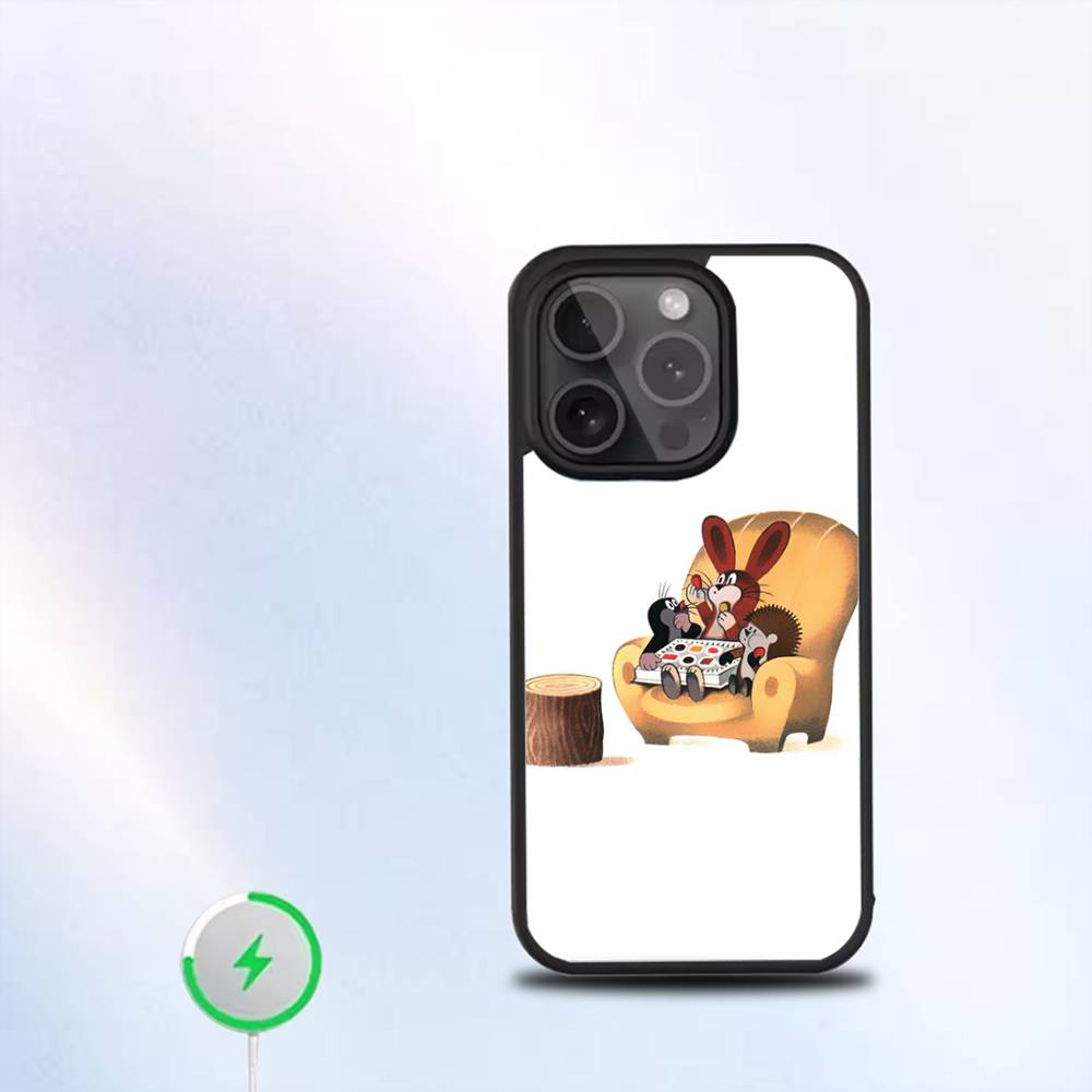 Cartoon Littles Mole Phone Case For iPhone 16,15,14,13,12,11,Pro,Max,Plus,Mini,SE New Magsafe Magnetic Wireless Charging