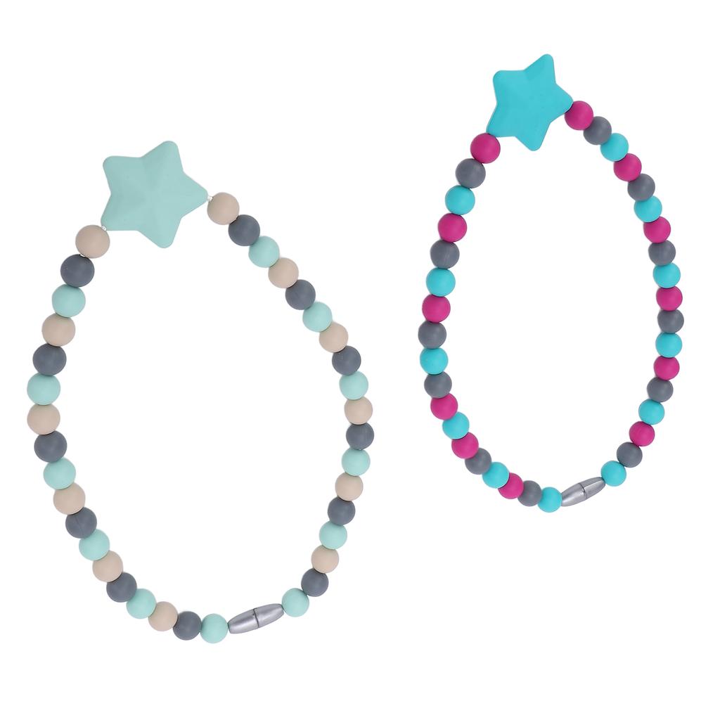 2pcs Sensory Necklaces 19.69in Silicone Necklace Adjustable Strap Fashionable Sensory Toy for Children