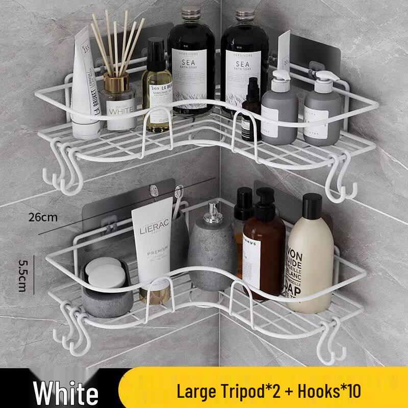 No-Drill Iron Bathroom Storage Shelf