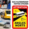 Varovný Sticker na Autobus Pozor Mrtvé Úhly Bezpečnostní Značka Vozidla Samolepka pro Povrchy Autobusů a Nákladních Vozidel Odolné Lepidlo
