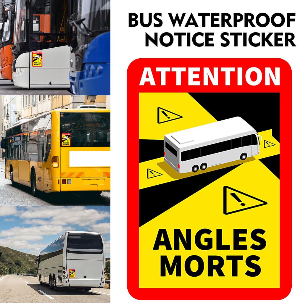 Varovný Sticker na Autobus Pozor Mrtvé Úhly Bezpečnostní Značka Vozidla Samolepka pro Povrchy Autobusů a Nákladních Vozidel Odolné Lepidlo
