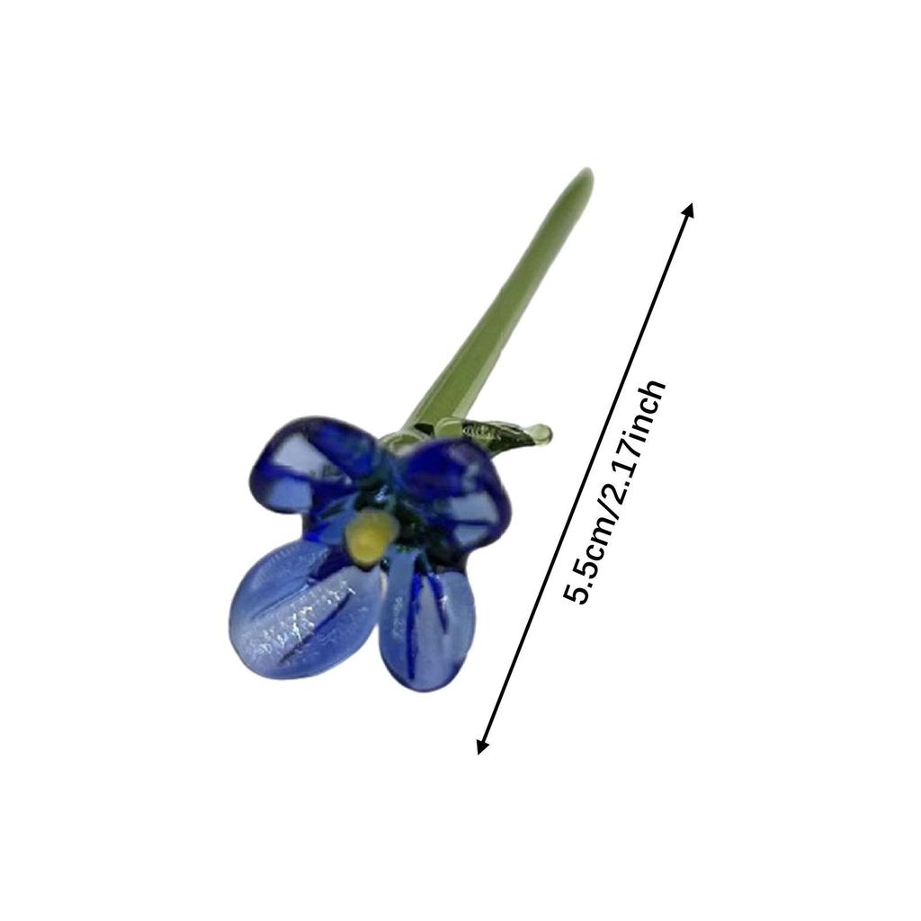 Mini Glass Flower Decor Decorative Gifts Decoration Artificial Flower for Mom Wife Women Girls Mother's Day Wedding Office