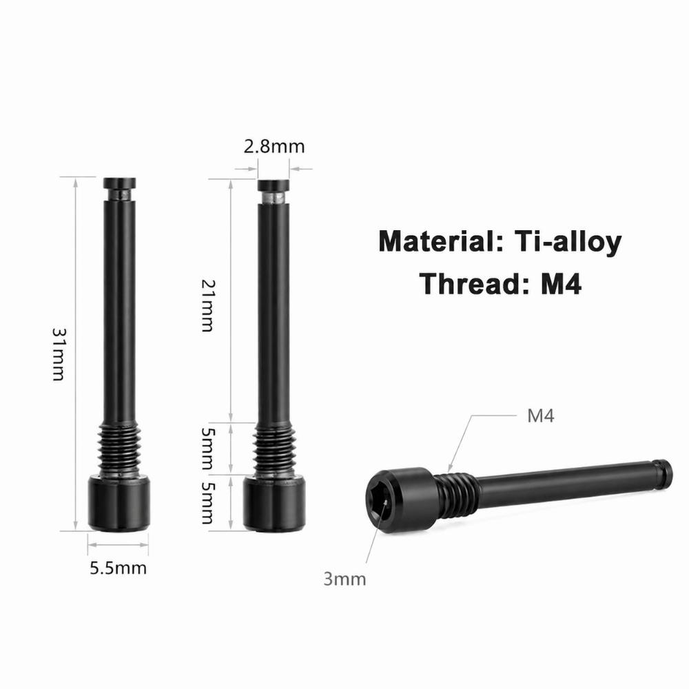 2 Sets M4 Threaded Disc Brake Caliper Bolts Titanium Alloy Caliper Screws  for Mountain Bike