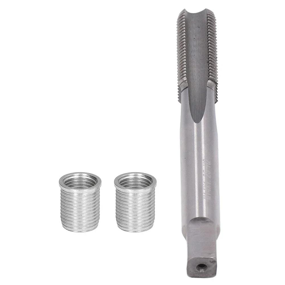 10 Stück Gewindeloch-Reparaturwerkzeuge Metall M10 X 1,0 Muttern und 1 Stück X1,0 Gewindebohrer zur Wiederherstellung beschädigter Gewinde Reparaturwerkzeuge Bohrer