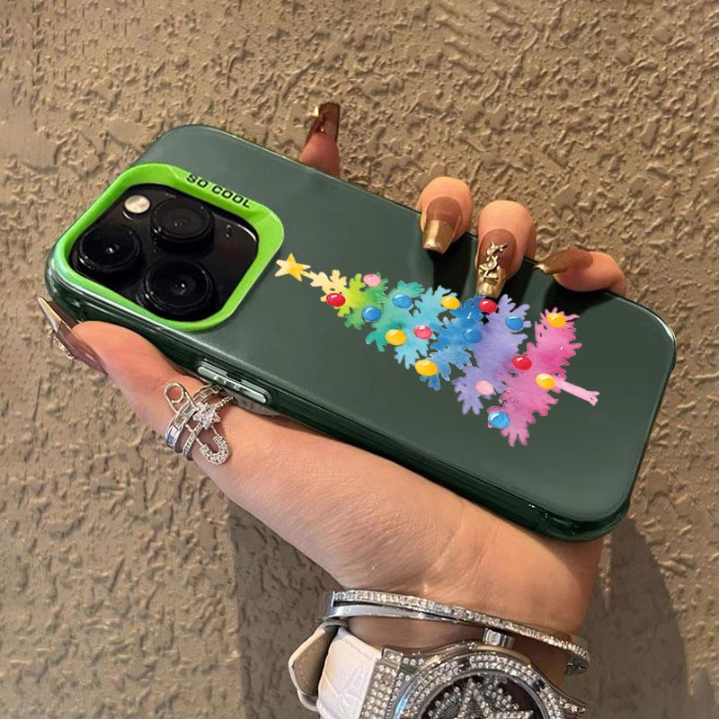 Colorful Christmas Tree Phone Case For iPhone 17 Pro Max 16 15 14 Pro Max 13 12 11 Pro 7 8 Plus XS X 16E ShockProof Matter Cover