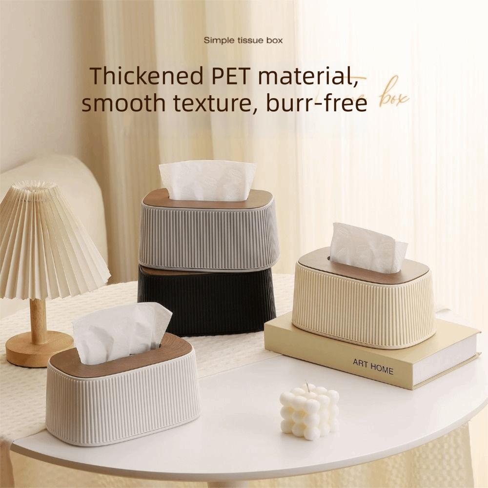 Smooth Tissue Box with Lid Large Opening Facial Tissue Holder Desktop Tissue Dispenser Office