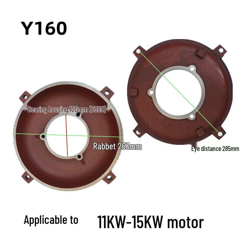 Horizontale Motor-Endkappe für Y80-355, 5,5 kW, Vorder- und Rückseite