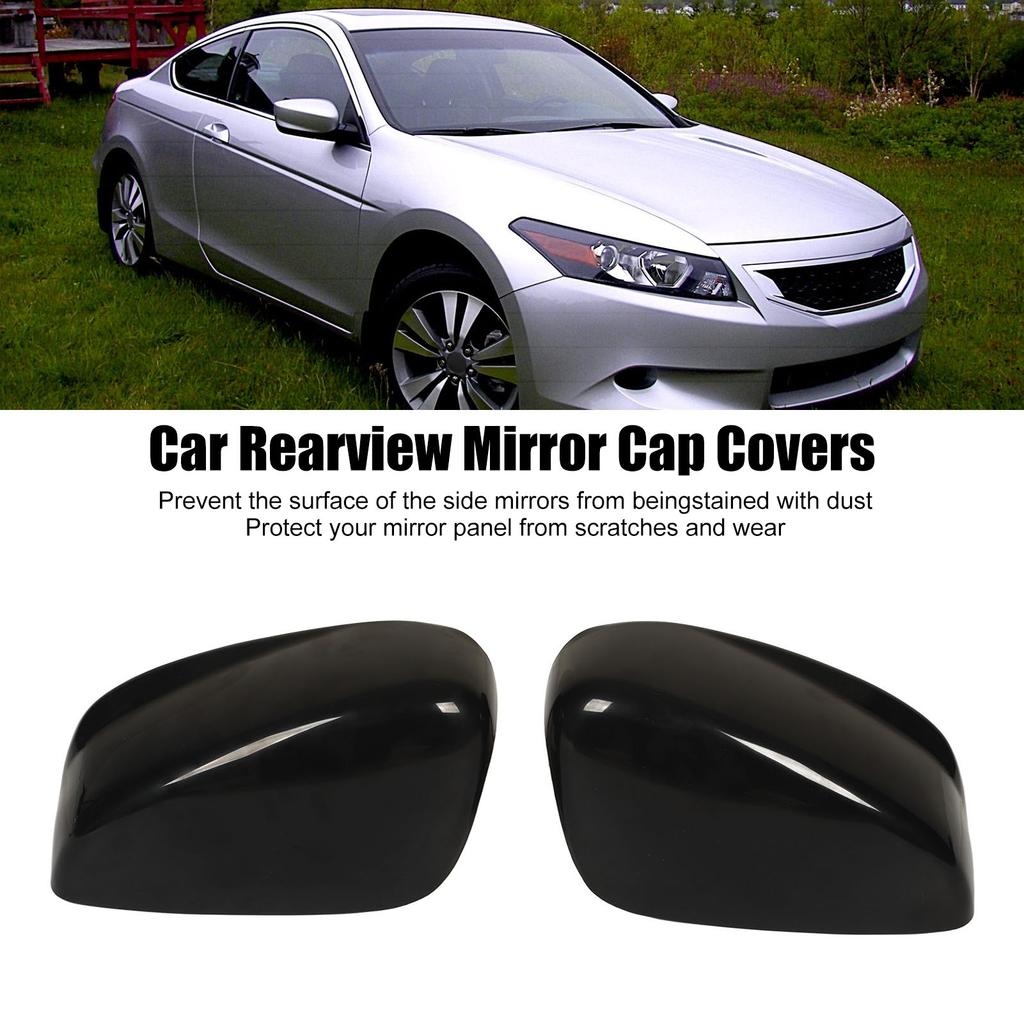 1 Pair Car Rearview Mirror Cover Trim Glossy Black Side Door Wing Mirror Cap Replacement For Honda Accord 2008‑2012