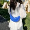 Dames Effen Kleur Rits Dumpling Bun Satchel Tas Vrije Tijd Canvas Schoudertassen Verstelbare Band Riem CLE