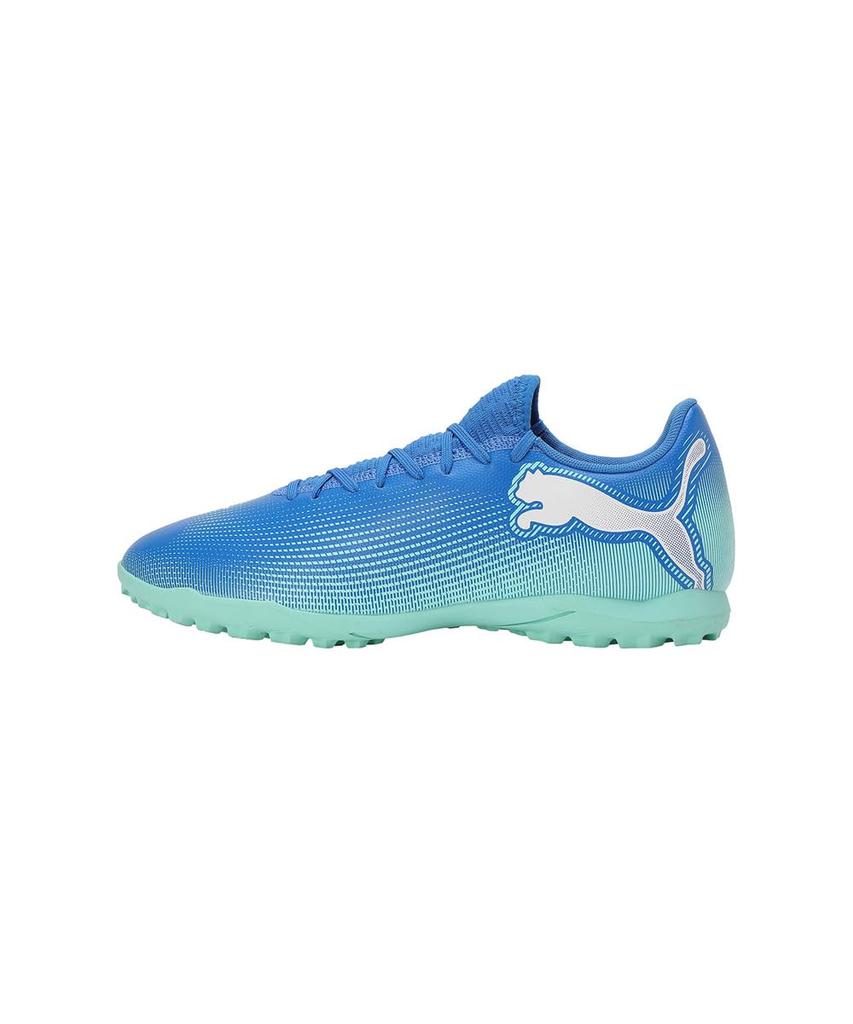 Soccer Cleats Training Shoes Future 7 Play TT 107943 2024 Color Hyperlink White cm [Puma] Men's Fall/Winter Blue/Mint (01) 27.5