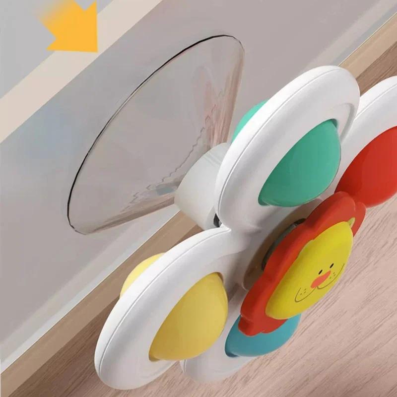 3PCS Suction Cup Rotating Toy for Baby Hand-eye Coordination Educational Training, Bath & Travel Toy, Birthday Christmas Gift