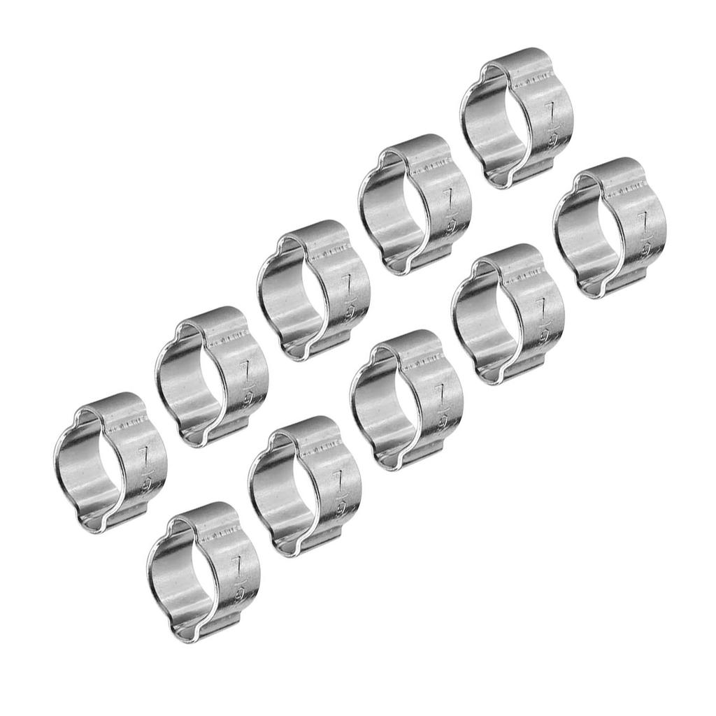 10pcs Zinc Plated Iron Galvanized Two Ear Hose Clamp 5‑23mm for Fule Petrol Pipe Tube