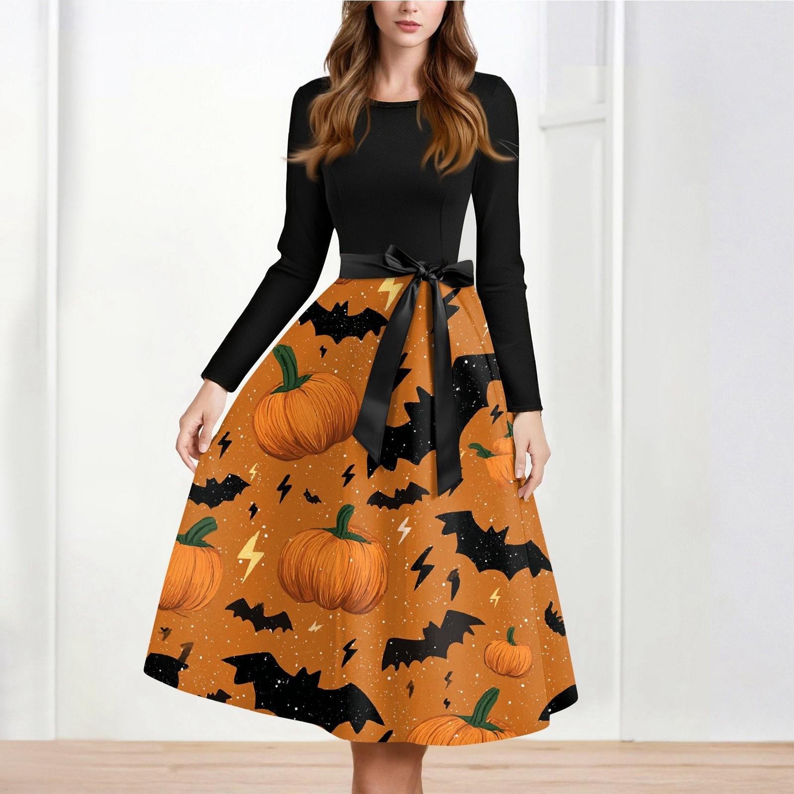 

Женское повседневное и модное платье с длинными рукавами и R-образным вырезом с принтом снежинок XXXXXL