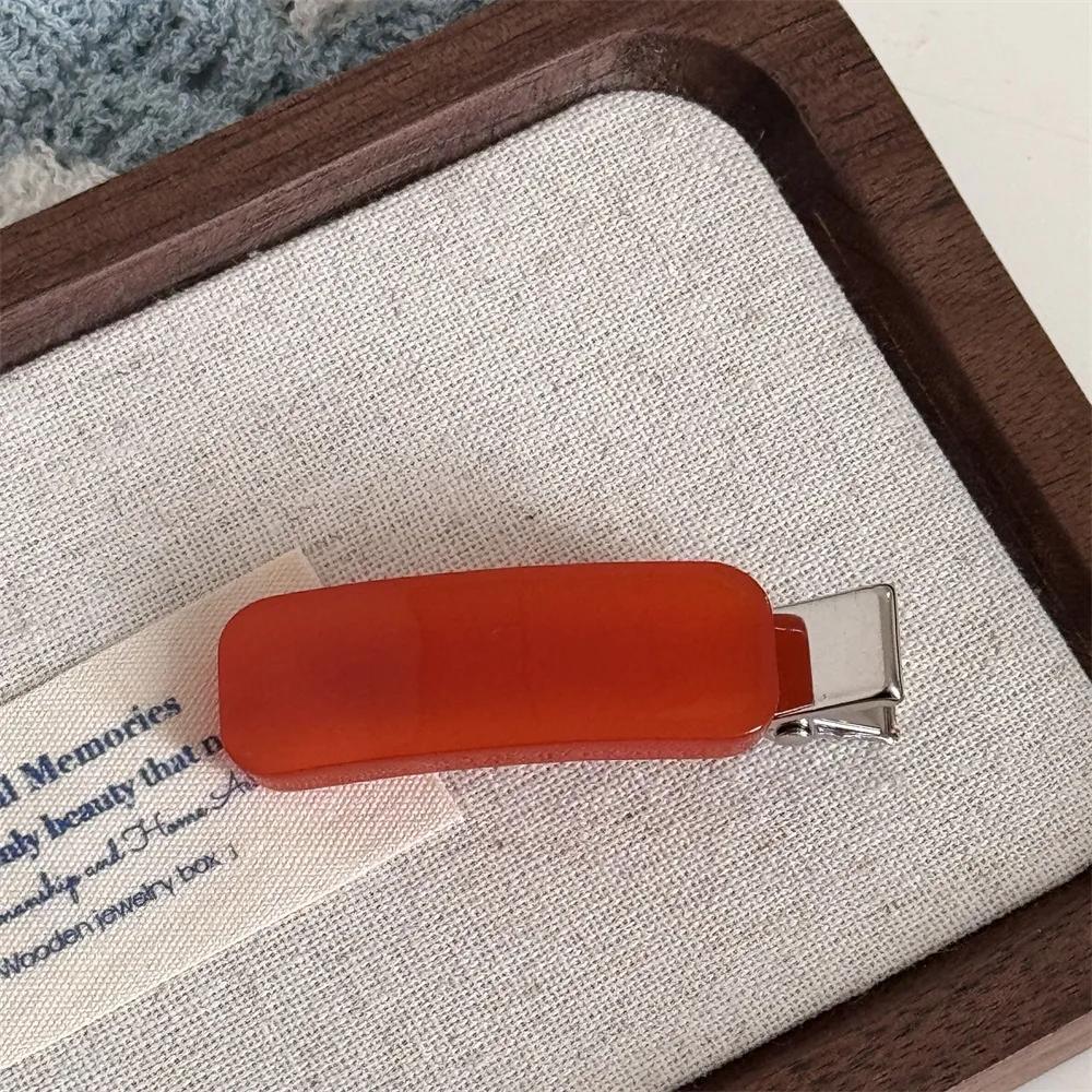 Fashion Acetate Checkered Hair Side Clips Broken Hair Bangs Clips Women Girls Sweet Cute Side Clips Elegant Duckbill Clip