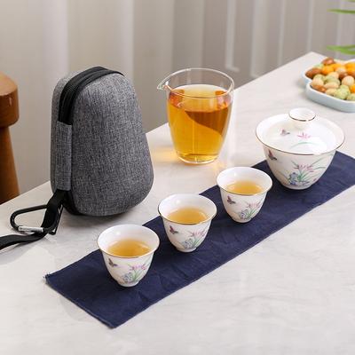 Suet Jade Porcelain Outdoor Camping Portable Travel Tea Set Kuaike Cup Business Company Gift Set
