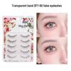 DFY-60: Five Pairs of Transparent Cross Style Eyelashes for Natural Nude Makeup