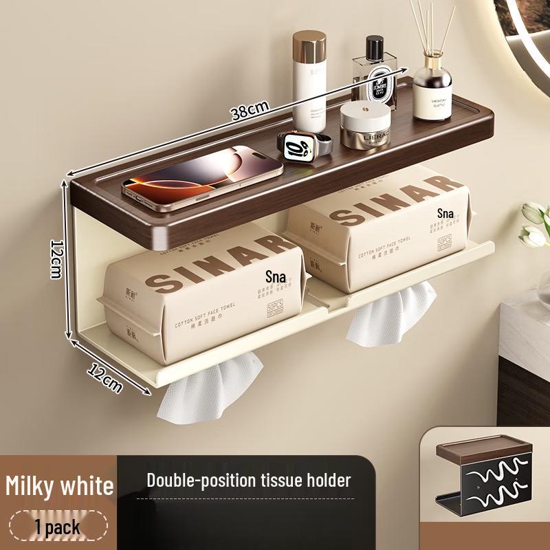 Wall-Mounted Double Toilet Paper Holder