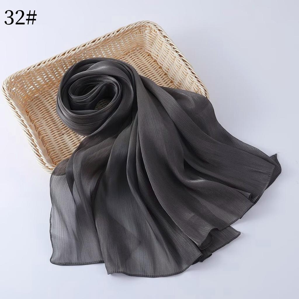 35 Colors Women Hijab Scarf Shiny Muslim Long Scarves Light Weight Soft Turban Shawl Organza Satin Shimmer Scarf
