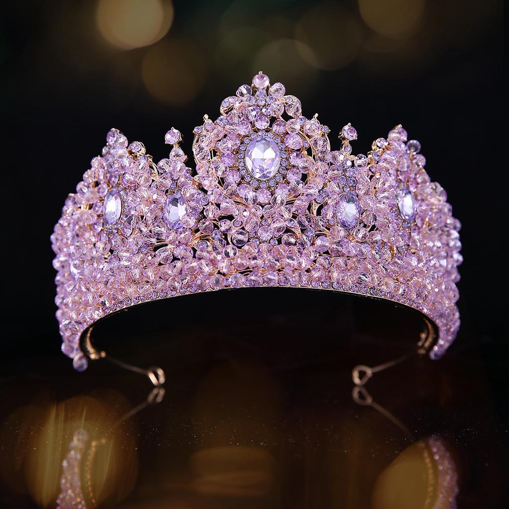 Princess Crowns for Wedding Bride Headdress Queen Crystal Bridal Tiara Crown Quinceanera Women Diadem Prom Hair Jewelry