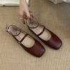 Fashion 2025 New Fashion Ankle Strap Ladies Mary Janes Flats Shoes Soft Female Square Toe Footwear Shallow Women Flats Lolita Shoes lady