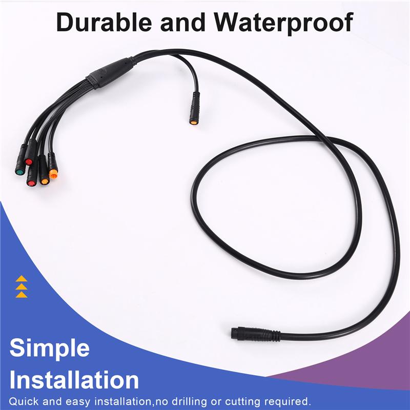 -ABHW 1T6 Waterproof Cable 9 Pins For Julet Ebike Extension Cable Electric Bicycle Connectors For Throttle, Brake, Display