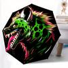 1pc Neon Wolf Head Automatic Open/close Folding Umbrella, Compact Portable Travel Umbrella, Durable Construction Yy250809081