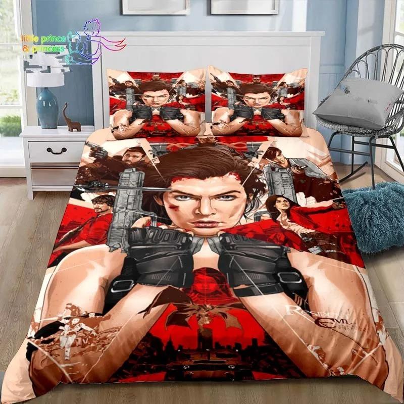 3D Print R-Resident Evil Games Gamer Bedding Set Single Twin Full Queen King Size Bed Set Adult Kid Bedroom