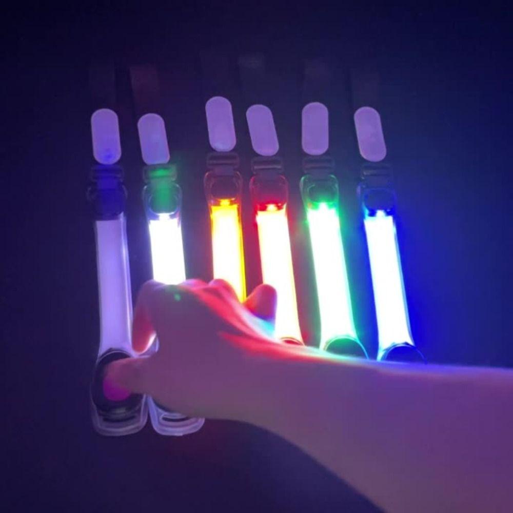 Adjustable Running Arm Belt Plastic PVC Luminous Bracelet  Outdoor Sports Night