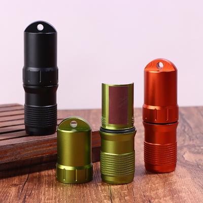 Pastillero Portátil Impermeable Contenedor Edc Cápsula Hermético Aleación de Aluminio Frasco para Pastillas Llavero Organizador de Pastillas de Viaje