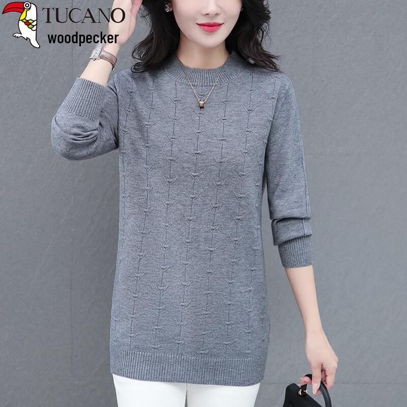 

Женский трикотажный свитер Woodpecker с воротником-стойкой на осень/зиму 4XL