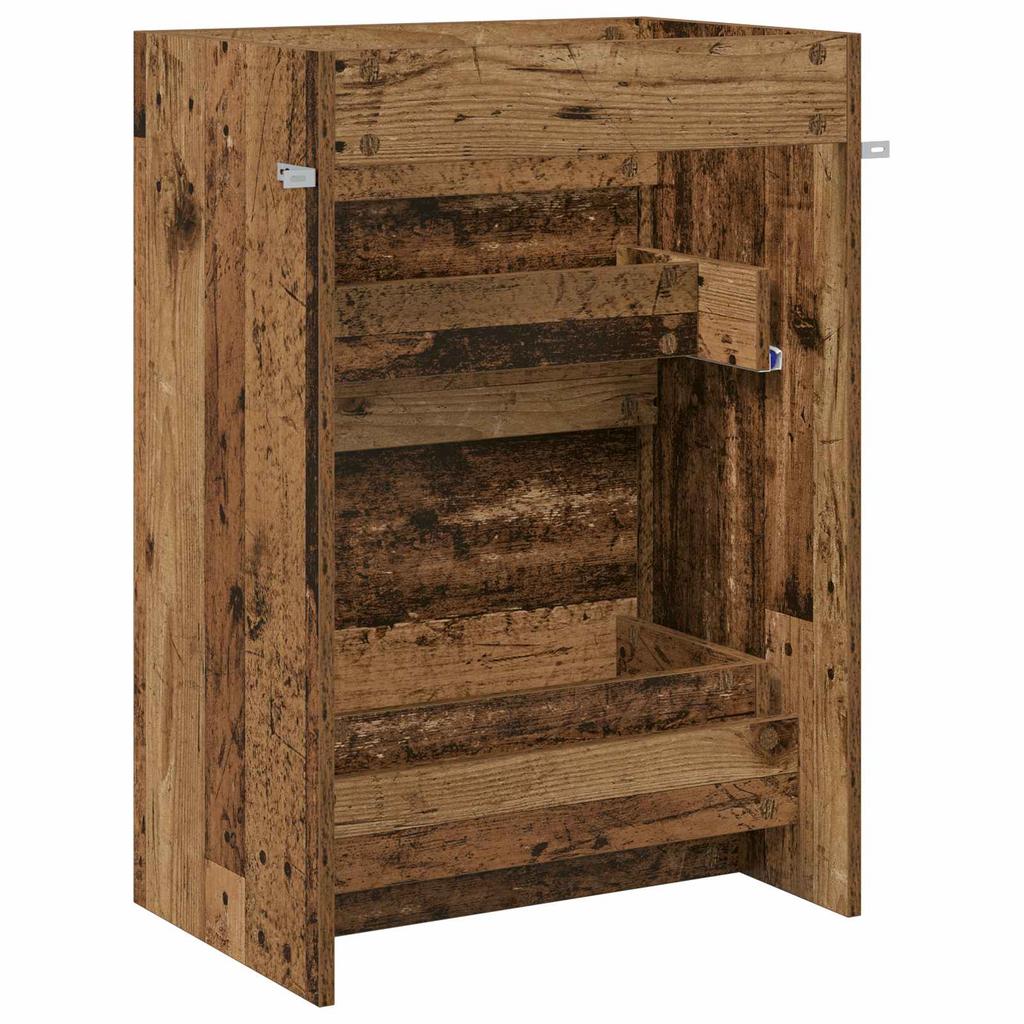 Bathroom Vanity Unit Reclaimed Wood Look 56 x 37.5 x 81 cm Engineered Wood