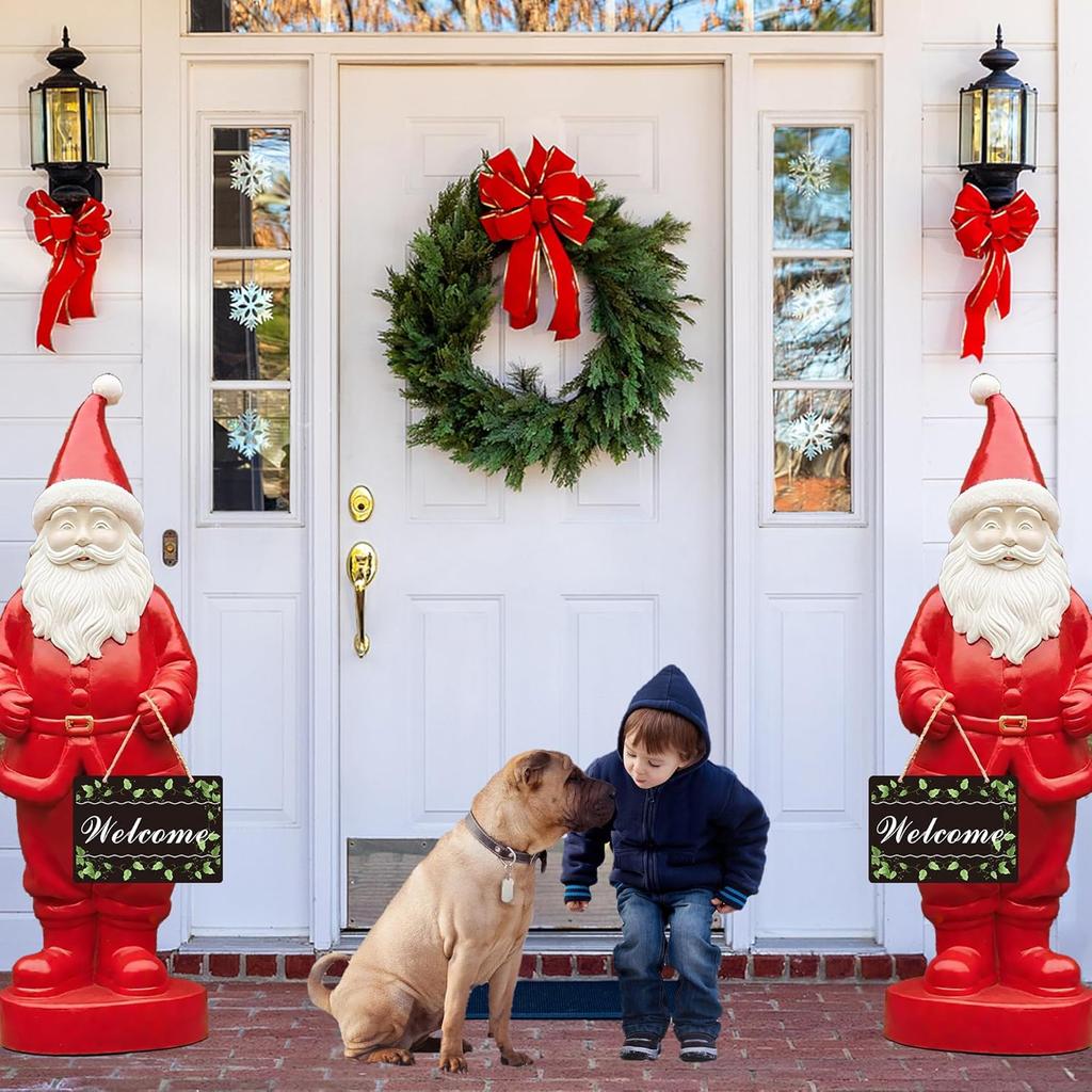 2 Pack Welcome Signs for Front Door - Durable Metal Welcome Sign for Wall Decor, Hanging Welcome Door Signs with Rope - Weatherproof and Easy To Tall