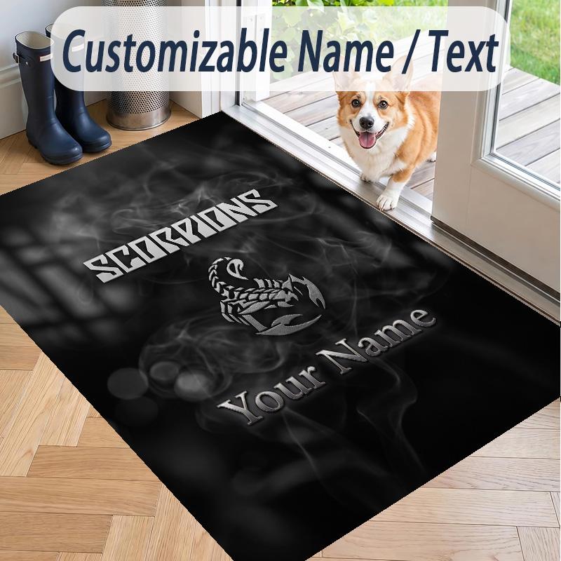 Custom Text Printed Rug Scorpions Non Slip Floor Carpet For Home Room Decor