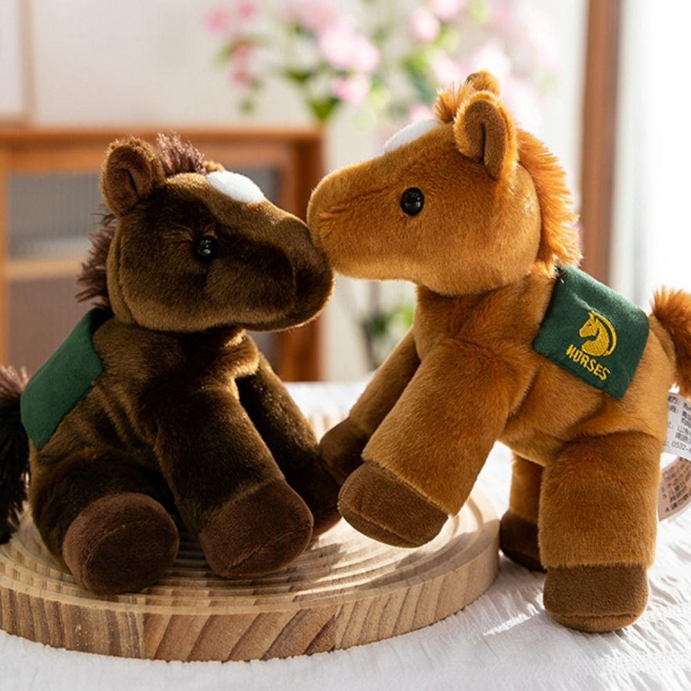 Plush Simulation Horse Plush Toys Stuffed Animal Horned Sheep Plush Toys  Kids Gift