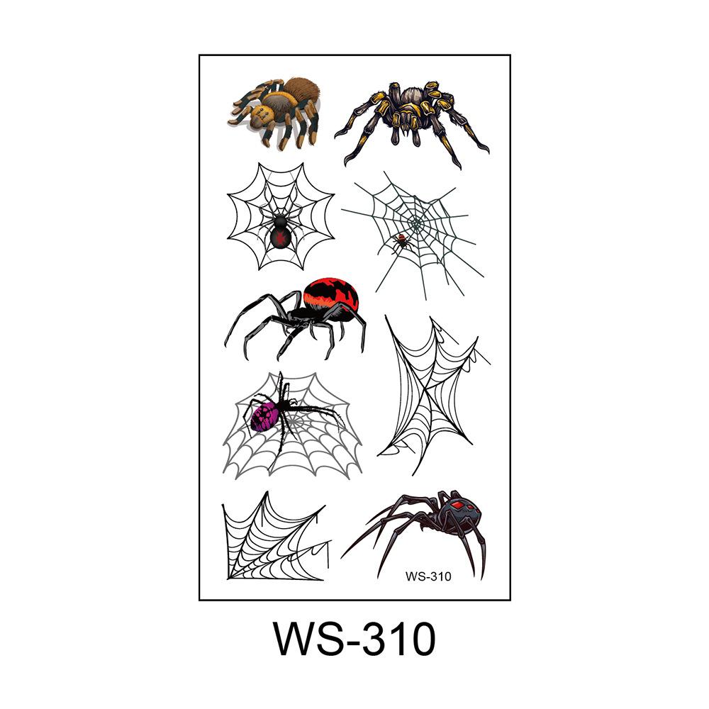 1 stück Halloween Spinnennetz Temporäre Tattoo Aufkleber für Kinder Allerheiligen Horror Lustige Wasserdichte Gefälschte Tattoos Wassertransfer