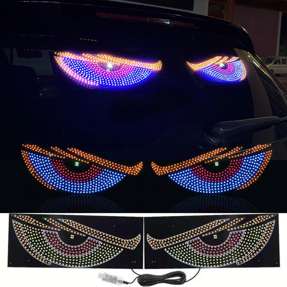 USB RGB Dynamic Demon Eye Light Flexible Pixel Panel Creative Truck Devil's Eye Light  Car Decor