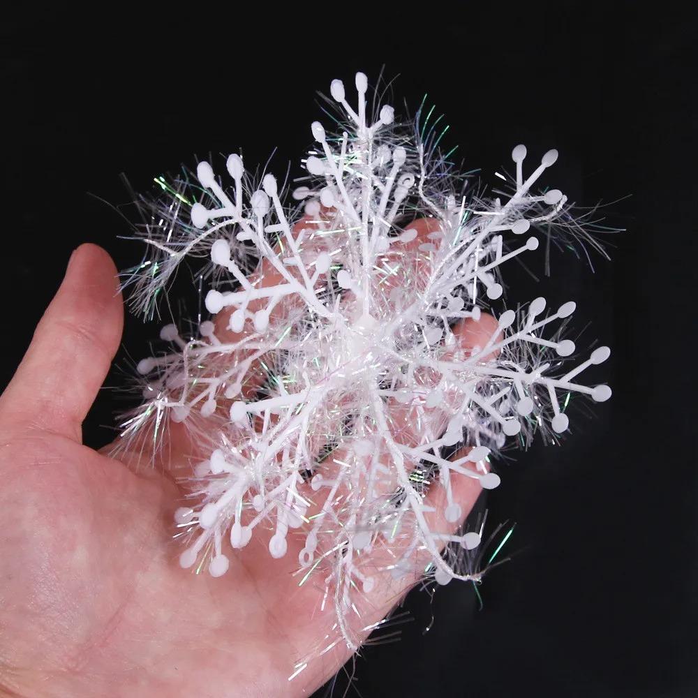 3/30pcs DIY Christmas Snowflake Glitter Xmas Tree Hanging Pendent Fake Snowflake  Party Decor