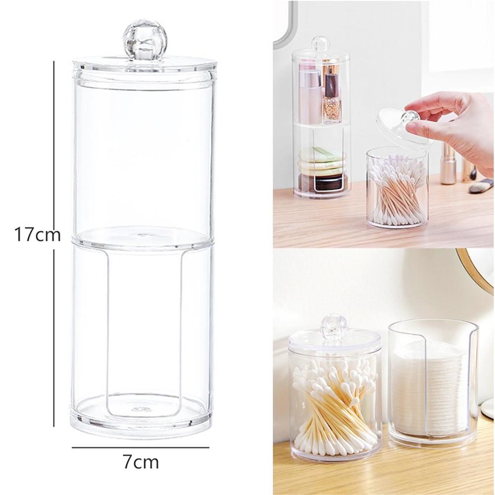 Organizator transparent acrilic Suport pentru tampon de bumbac Depozitare cosmetice Tampă de machiaj de bumbac Recipient transparent pentru ruj de unghii Puff Box