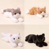 Cat Plush Toy Black White Short Fur With Large Eyes For Kids And Collectors