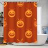 Spooky Halloween Pumpkin Printed Shower Curtain Home Decor Waterproof Fabric Bathroom Liner for Kids' Rooms Orange / Yellow Flor