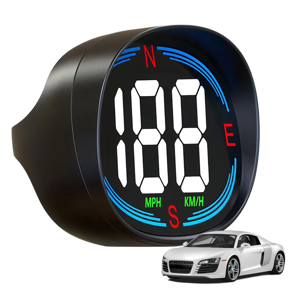 Compass Speed Meter Speed Real Time Display MPH KM/H Speed Gauge with Sunshade Car Digital Speedometer for Car Trucks Motorcycle