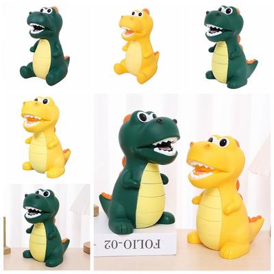 Anti-fall Dinosaur Piggy Ban Large Capacity PVC Enamel Coins Storage Box Cute Standing Position Coins Money Case Home Decor