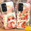 New Cartoon Snake For Samsung Galaxy A15 5G 54 4G 51 50 24 35 90 71 12 51 53 52S 80 22 34 Black Tempered Glass Phone Case