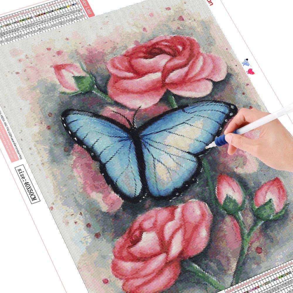 

HUACAN 5D DIY Алмазная картина Цветок Полный квадратный/круглый Алмазная вышивка Животное Бабочка Мозаика Подарок ручной работы Full Square 20*30 cm