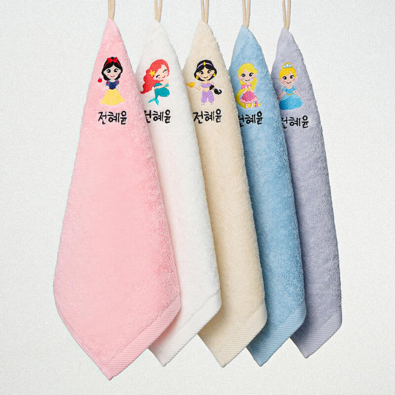 Princess Name Embroidery 40-Count Kindergarten Towel Set of 5 5 coral blue sheets