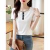 T-Shirt Sommer Lässig Baumwollmischung Mit Colorblocking-Design Für Damen